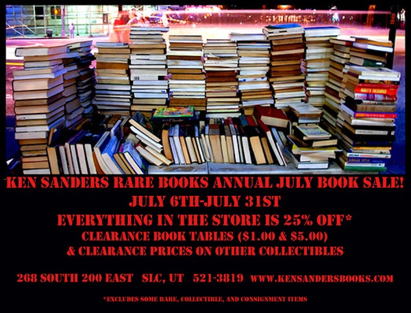 Annual July Book Sale at Ken Sanders Rare Books