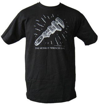 Item #11034 The Wrench T-Shirt - Black (M); The Monkey Wrench Gang T-Shirt Series. Edward...