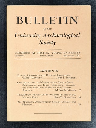Item #13360 Bulletin of the University Archaeological Society, Number Two (2). M. Wells Jakeman