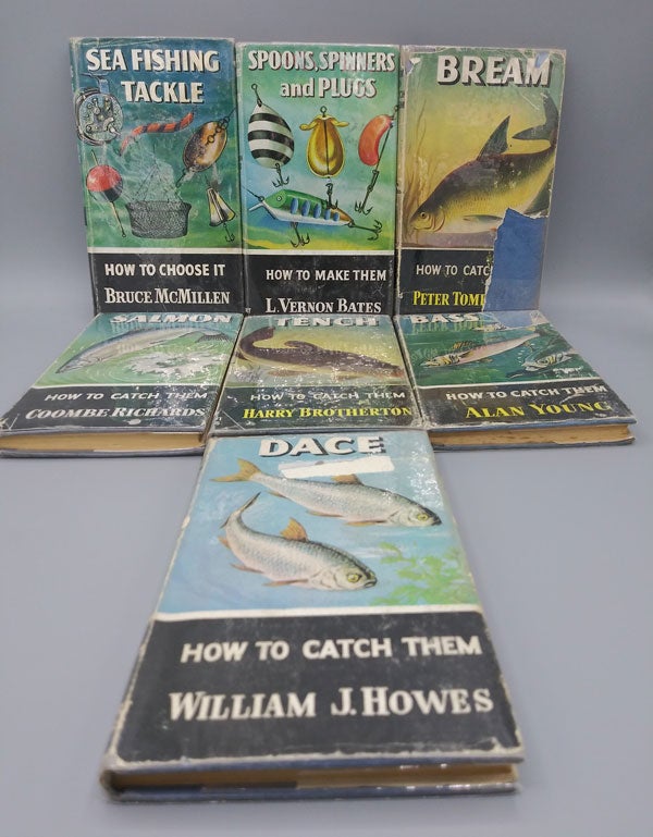 Item #26789 How to Catch Them Series- Salmon / Sea Fishing Tackle / Tench / Bream / Spoons, Spinners and Plugs / Bass / Dace (7 volumes of the series). William J. Howes, L. Vernon Bates Alan Young.