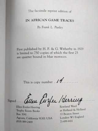 In African Game Tracks: Wanderings With A Rifle Through Eastern Africa