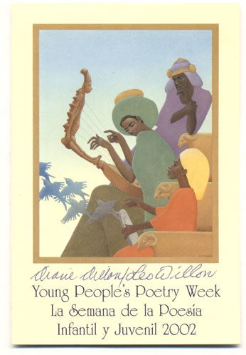 Item #32076 Young People's Poetry Week / La Semana de la Poesia Infantil y Juvenil 2002. Diane Dillon, Leo, Postcard.