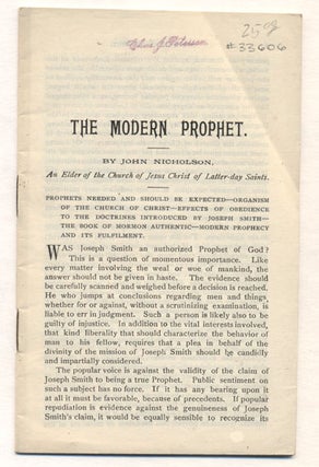 Item #33606 The Modern Prophet. John Nicholson