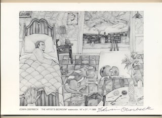 Item #34752 The Artist's Bedroom. Edwin Oberbeck, Postcard