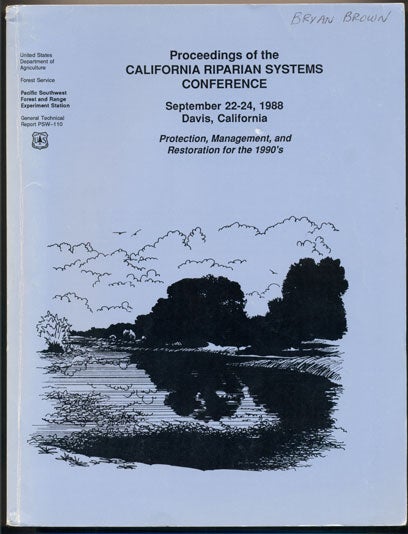 Item #35437 Proceedings of the California Riparian Systems Conference September 22-24, 1988, Davis, California: Protection, Management, and Restoration for the 1990's