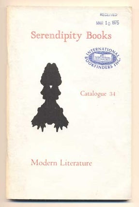 Item #41649 Serendipity Books Catalogue 34: Modern Literature. Peter B. Howard