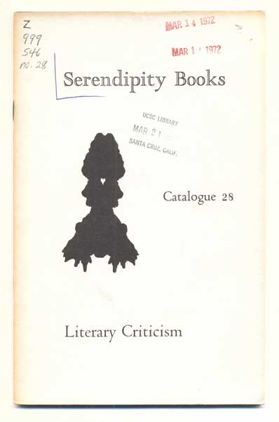 Item #41769 Serendipity Books Catalogue 28: Literature. Peter B. Howard.