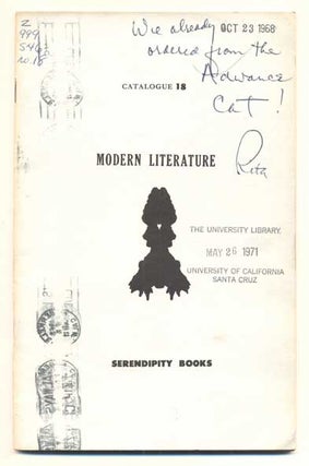 Item #41776 Serendipity Books Catalogue 18: Modern Literature. Peter B. Howard