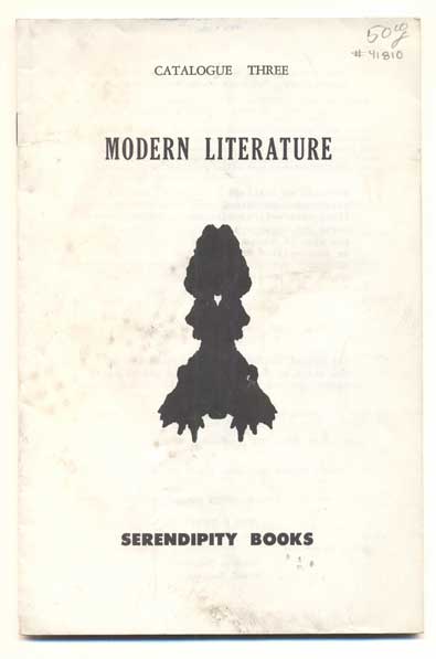 Item #41810 Serendipity Books Catalogue Three: Modern Literature. Peter B. Howard.