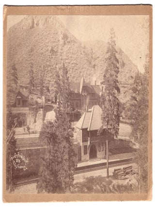 Item #42575 The Cog Road Depot. Smith House. Colorado. Cabinet Card, J. G. Hiestand