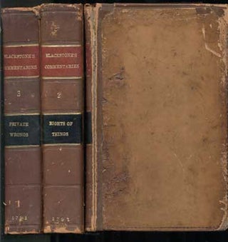 Item #42694 Commentaries on the Laws of England. In Four Books. By Sir William Blackstone, Knt....