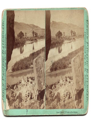 Item #44639 Green River - U.P. Grade in the distance. Stereoview, Charles R. Savage