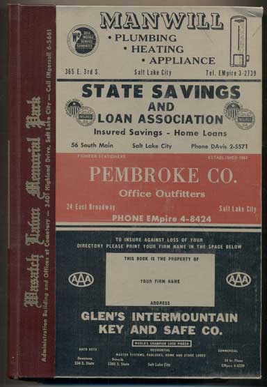 Item #44824 Polk's Salt Lake City Surburban (Salt Lake County, Utah) Directory 1960. R. L. Polk.