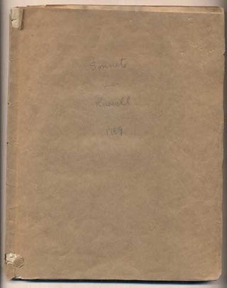 Item #44892 Sonnets and Miscellaneous Poems by the Late Thomas Russell, Fellow of the New...