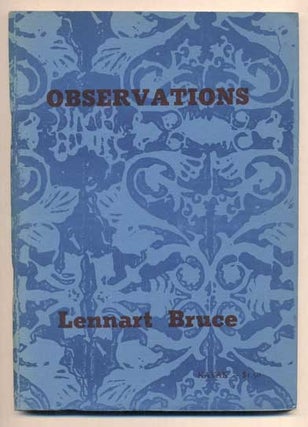 Item #45138 Observations: An Agenda. Lennart Bruce, George Hitchcock, poems, prints, Donald Allen