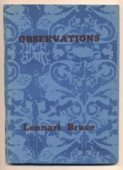 Item #45138 Observations: An Agenda. Lennart Bruce, George Hitchcock, poems, prints, Donald Allen.