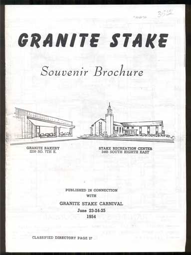 Item #45656 Granite Stake Souvenir Brochure. Granite Stake Presidency.