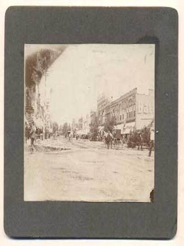 Item #46382 Street Scene. Crawford's Drug Store. Cabinet Card