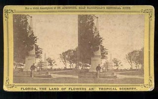 Item #46391 Spanish Monument in the Plaza, at St. Augustine. Florida, the Land of Flowers and...