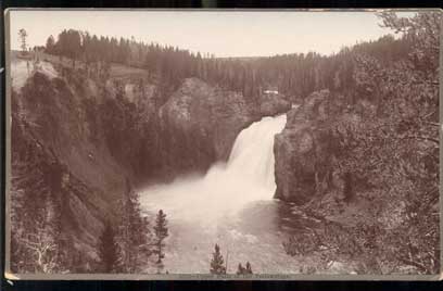 Item #46398 Upper Falls of the Yellowstone. 3573. Cabinet Card, F. Jay Haynes.