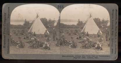 Item #46413 Iroquois Indians who Took Part in Tercentenary Pageant (1908), Quebec, Can. 265-(16061). Stereoview.