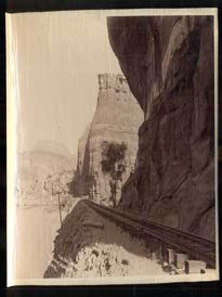 Item #46420 The Half Tunnel, Canon of Grand River. R.G.W. RY. (Rio Grand Western Railway)....