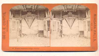 Item #46502 Niagara Suspension Bridge- Interior. 199. [Niagara Falls, NY]. Stereoview, Geo. E. Curtis, George.