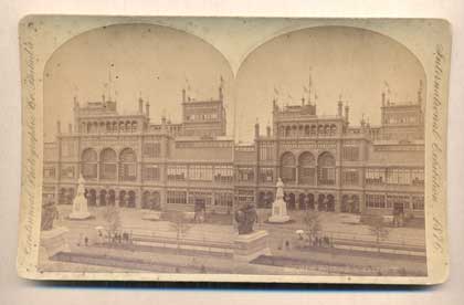 Item #46682 Main Building N. Entrance 926. International Exhibition, 1876. Stereoview, Edward L. Wilson, W. Irving Adams.
