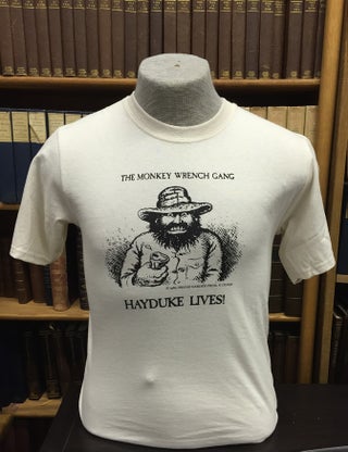 Item #49455 Hayduke Lives! T-Shirt - Natural (S); The Monkey Wrench Gang T-Shirt Series. Edward...
