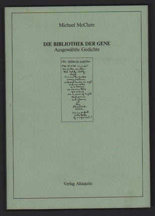 Item #50620 Die Bibliothek der Gene: Ausgewählte Gedichte. Michael McClure, Reinhard Harbaum