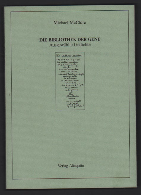 Item #50620 Die Bibliothek der Gene: Ausgewählte Gedichte. Michael McClure, Reinhard Harbaum.