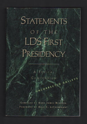 Item #52563 Statements of the LDS First Presidency: A Topical Compendium (3 volumes). Gary James...