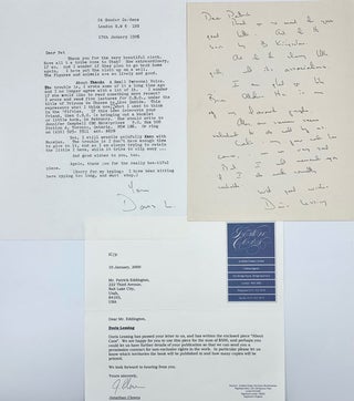 Item #53906 An archive of 4 letters and 1 original typed prose essay sent by Doris Lessing to...