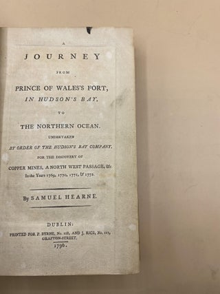 Item #53979 A Journey From Prince of Wales's Fort, In Hudson's Bay to the Northern Ocean....