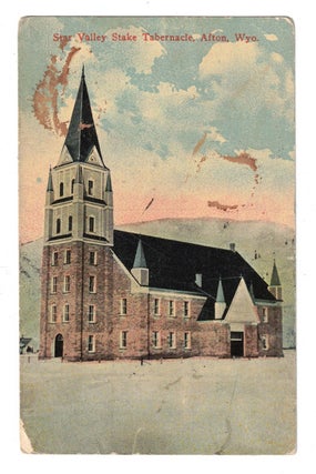 Item #54772 Star Valley Stake Tabernacle, Afton, Wyo. Postcard, Wyoming