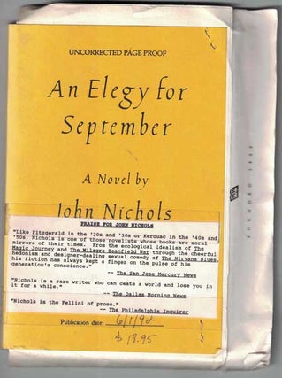 Item #55248 An Elegy for September: A Novel. John Nichols