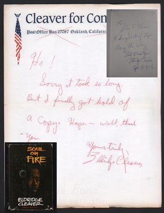 Item #55273 Soul on Fire (signed, with signed letter tucked in). Eldridge Cleaver
