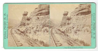 Item #55357 Pulpit Rock, with Railroad Track. Union Pacific R. R. [Stereoview]. C. R. Savage