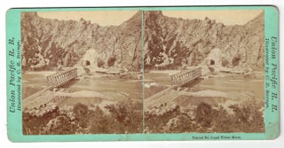 Item #55358 Tunnel No. 3 and Weber River. Union Pacific R. R. [Stereoview]. C. R. Savage