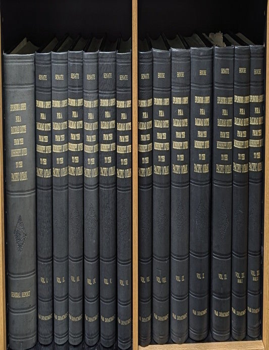 Item #55725 Report of Explorations and Surveys, to Ascertain the Most Practicable and Economical Route for a Railroad from the Mississippi River to the Pacific Ocean; [Together with] General Report, Washington, D.C., 1857-1860 (14 books). Pacific Railroad Surveys.