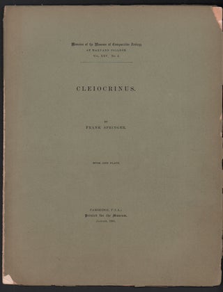 Item #55742 Cleiocrinus (Memoirs of the Museum of Comparative Zoology at Harvard College Vol....