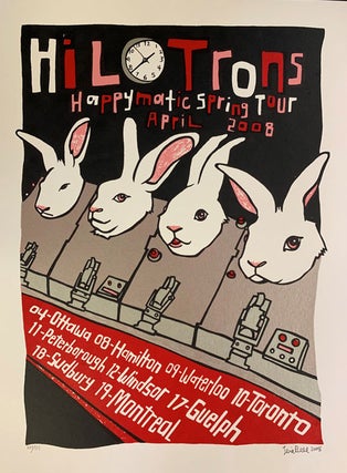 Item #56189 Signed, Limited Edition Poster by Artist Leia Bell: Hilotrons Happymatic Spring Tour....