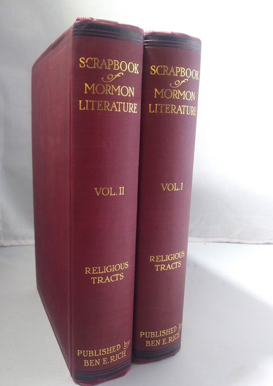 Item #56190 Scrap Book of Mormon Literature: Religious Tracts (2 volumes). Benjamin Erastus Rich.