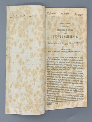 Geographical Memoir upon Upper California, in Illustration of his Map of Oregon and California: Addressed to the Senate of the United States