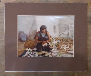 Item #57772 Moki Basket Weaver [Hopi]. Photograph