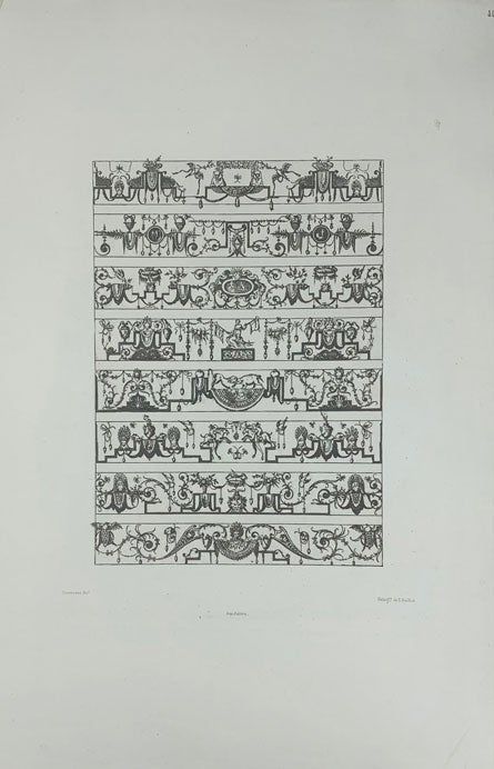 Item #58823 Lot of 24 Plates from Grandes Arabesques Series [Grotesque Ornament] [French Architecture]. Jacques Androuet Du Cerceau, Héliogre. de E. Baldus, Édouard.