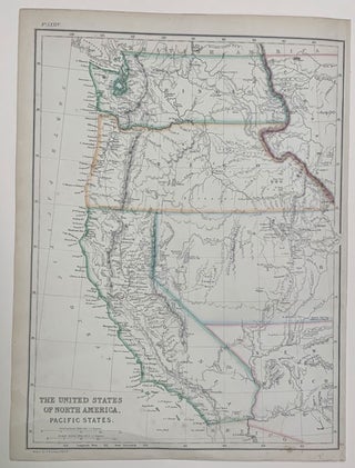 Item #59014 The United States of North America. Pacific States. J. W. Lowry, Map drawn by