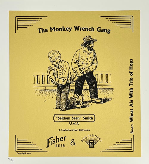 Seen Hops Gang Beer | Silkscreen Poster of Ale Print with Limited Monkey Smith Seldom Wrench Trio Wheat Commemorative