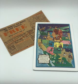 Item #59687 The Flying Family. Puzzle Map, Western United States, Aviation, Advertising