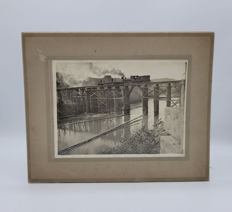 Item #60388 Railroad Bridge, Reids Ford, Myrtle Point, Oregon [Timber] [Lumber] [Industry]. Unknown Photographer.